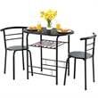 Pemberly Row 3-piece MDF and Iron Dining Set with Table and 2 Chairs in Black