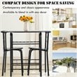 Pemberly Row 3-piece MDF and Iron Dining Set with Table and 2 Chairs in Black