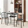Pemberly Row 3-piece MDF and Iron Dining Set with Table and 2 Chairs in Black