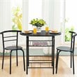 Pemberly Row 3-piece MDF and Iron Dining Set with Table and 2 Chairs in Black