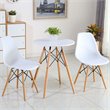 Pemberly Row Contemporary Wood and ABS Dining Side Chairs in White (Set of 2)