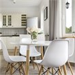 Pemberly Row Contemporary Wood and ABS Dining Side Chairs in White (Set of 2)