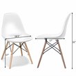 Pemberly Row Contemporary Wood and ABS Dining Side Chairs in White (Set of 2)