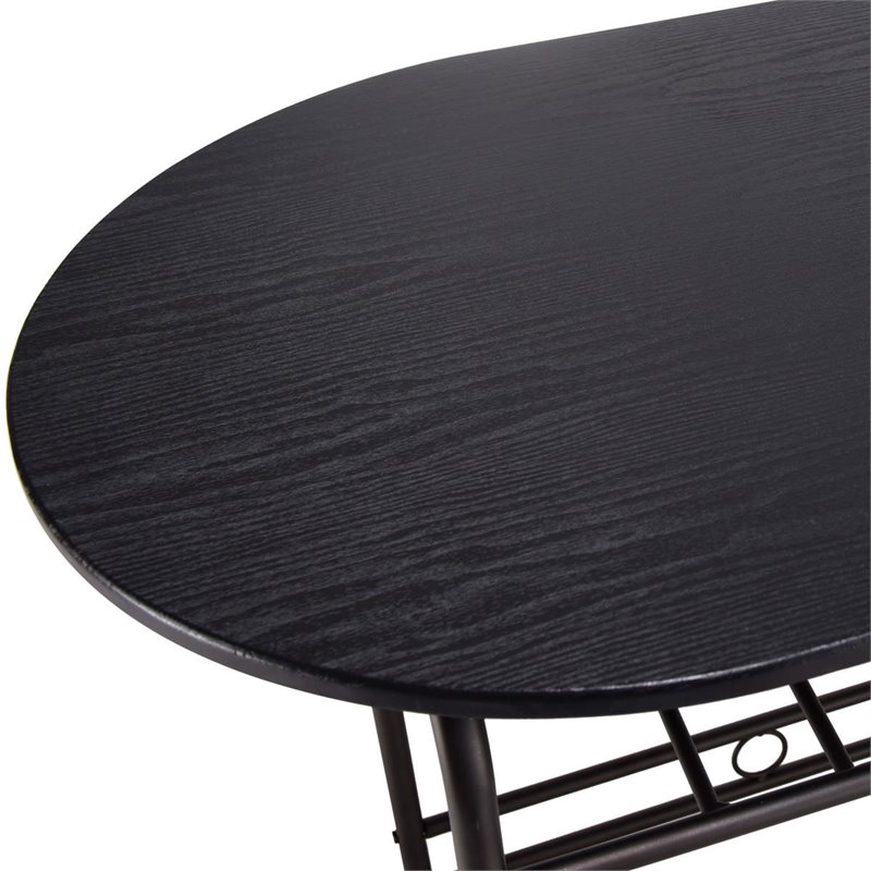 Pemberly Row 3-piece MDF and Steel Dining Set with Table and 2 Chairs in Black