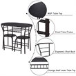 Pemberly Row 3-piece MDF and Steel Dining Set with Table and 2 Chairs in Black