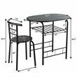 Pemberly Row 3-piece MDF and Steel Dining Set with Table and 2 Chairs in Black