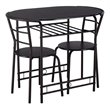 Pemberly Row 3-piece MDF and Steel Dining Set with Table and 2 Chairs in Black