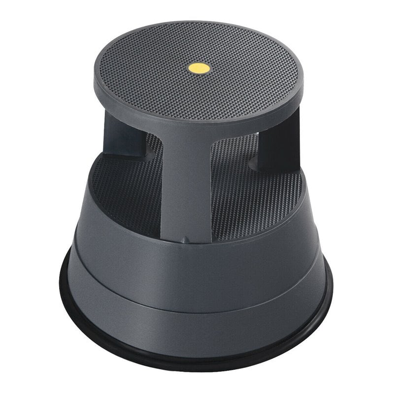 Pemberly Row Contemporary Rolling Step Stool with Non-Slip Platform in Gray