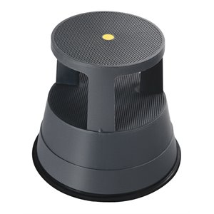 Pemberly Row Contemporary Rolling Step Stool with Non-Slip Platform in Gray