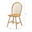 Pemberly Row Wood Vintage Windsor Dining Side Chair in Natural (Set of 2)