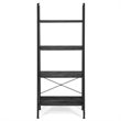 Pemberly Row 4-Tier Wood and Metal Ladder Bookcase in Brown and Silver