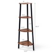 Pemberly Row 4-Tier Particle Board & Metal Brown/Black Corner Domestic Bookcase