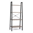 Pemberly Row 4-Tier Wood and Metal Ladder Bookcase in Natural and Black