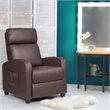 Pemberly Row Fabric and Iron Recliner Chair with Padded Seat in Brown