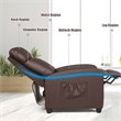 Pemberly Row Fabric and Iron Recliner Chair with Padded Seat in Brown