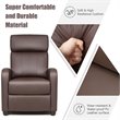 Pemberly Row Fabric and Iron Recliner Chair with Padded Seat in Brown