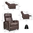 Pemberly Row Fabric and Iron Recliner Chair with Padded Seat in Brown