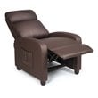Pemberly Row Fabric and Iron Recliner Chair with Padded Seat in Brown