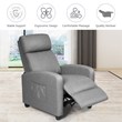 Pemberly Row Fabric and Iron Recliner Chair with Padded Seat in Gray