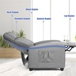 Pemberly Row Fabric and Iron Recliner Chair with Padded Seat in Gray