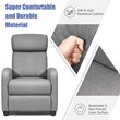 Pemberly Row Fabric and Iron Recliner Chair with Padded Seat in Gray
