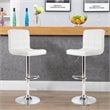 Pemberly Row Metal & Sponge Adjustable Swivel Armless Bar Stool in White