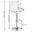Pemberly Row Metal & Sponge Adjustable Swivel Armless Bar Stool in White