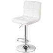 Pemberly Row Metal & Sponge Adjustable Swivel Armless Bar Stool in White
