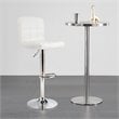 Pemberly Row Metal & Sponge Adjustable Swivel Armless Bar Stool in White