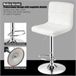 Pemberly Row Metal & Sponge Adjustable Swivel Armless Bar Stool in White