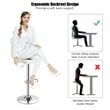 Pemberly Row Metal & Sponge Adjustable Swivel Armless Bar Stool in White