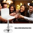 Pemberly Row Metal & Sponge Adjustable Swivel Armless Bar Stool in White