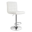 Pemberly Row Metal & Sponge Adjustable Swivel Armless Bar Stool in White