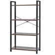 Pemberly Row 4-tier Particle Board and Iron Bookshelf in Rustic Brown