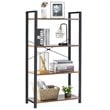 Pemberly Row 4-tier Particle Board and Iron Bookshelf in Rustic Brown