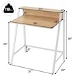 Pemberly Row 2-tier Contemporary Engineered Wood Computer Desk in Natural