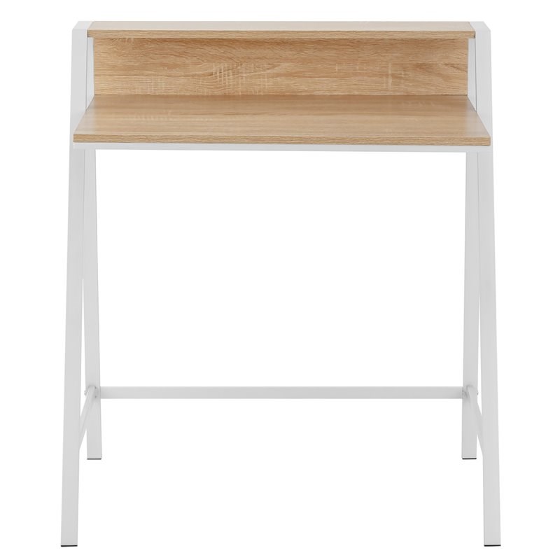 Pemberly Row 2-tier Contemporary Engineered Wood Computer Desk in Natural