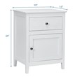 Pemberly Row Contemporary MDF and Pine Wood Nightstand with Drawer in White