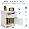 Pemberly Row Contemporary MDF and Pine Wood Nightstand with Drawer in White
