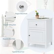 Pemberly Row Contemporary MDF and Pine Wood Nightstand with Drawer in White