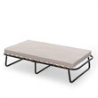 Pemberly Row Metal Guest Sleeper Folding Bed with Memory Foam Mattress in Black