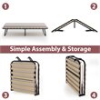 Pemberly Row Metal Guest Sleeper Folding Bed with Memory Foam Mattress in Black