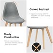 Pemberly Row Contemporary Fabric Dining Chair with Wood Leg in Gray (Set of 2)