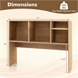 Pemberly Row Computer Desktop Bookcase Countertop Storage Bookshelf in Natural