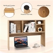 Pemberly Row Computer Desktop Bookcase Countertop Storage Bookshelf in Natural