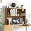 Pemberly Row Computer Desktop Bookcase Countertop Storage Bookshelf in Natural