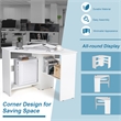 Pemberly Row Contemporary Wood Corner Computer Desk Writing Workstation in White