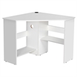 Pemberly Row Contemporary Wood Corner Computer Desk Writing Workstation in White