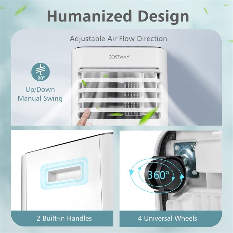 Pemberly Row 10000BTU White Portable Air Conditioner Cooler with Different Modes