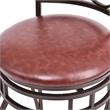 Pemberly Row Set of 2 Vintage Bar Stools Swivel Padded Seat Bistro Pub Brown